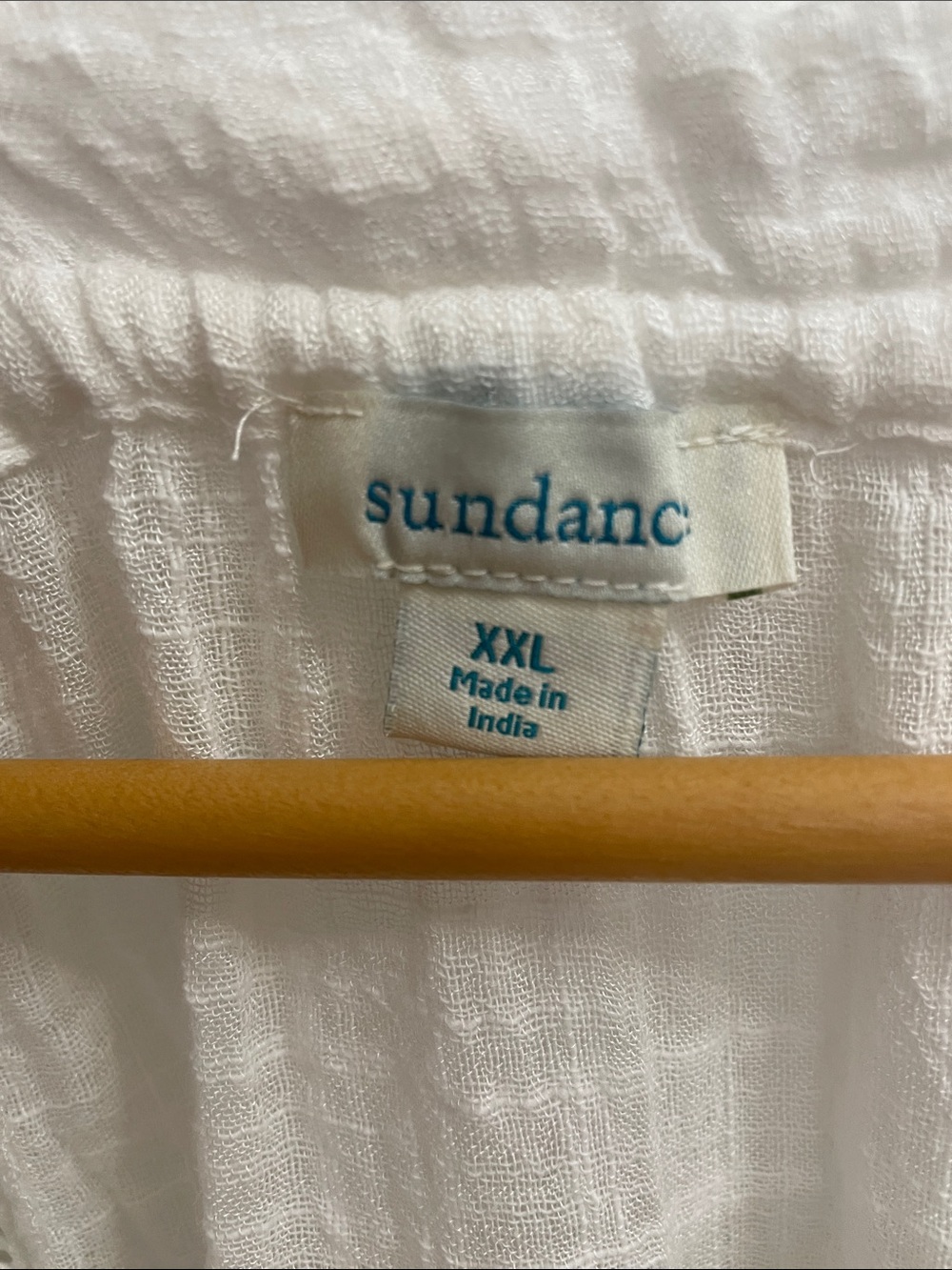 SUNDANCE  White Boho Peasant Top with Tassel Tie Size XXL - Picture 4 of 6